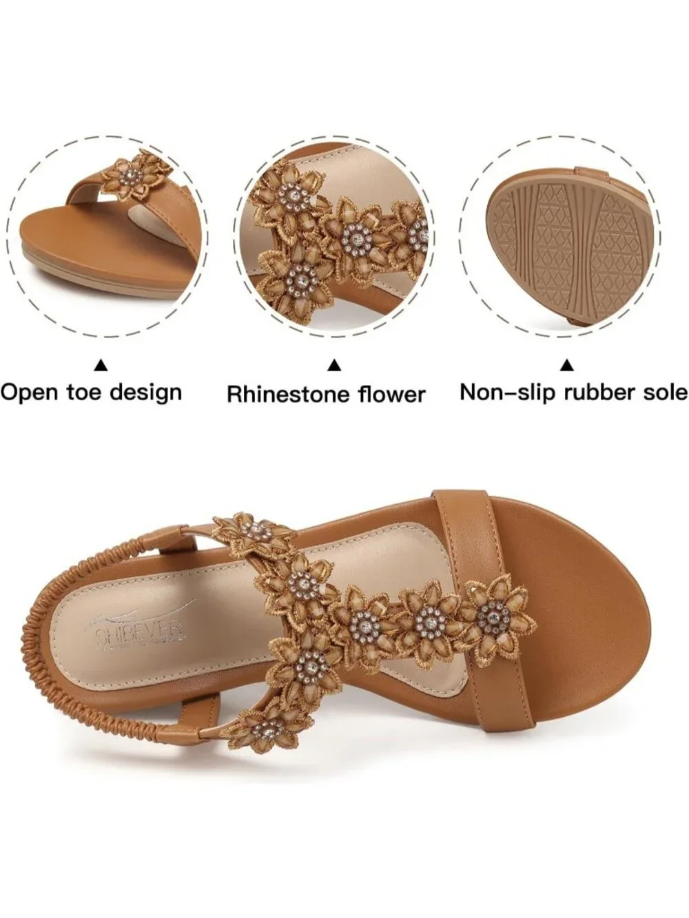 Women's Brown Wedge Sandals Summer Platform Comfortable Low Wedges Shoes